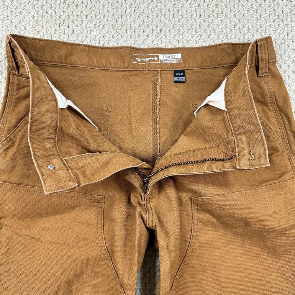Carhartt Rugged Flex Pant Mens 38x32 Brown Duck Double Front Utility Relaxed Fit - Picture 3 of 13